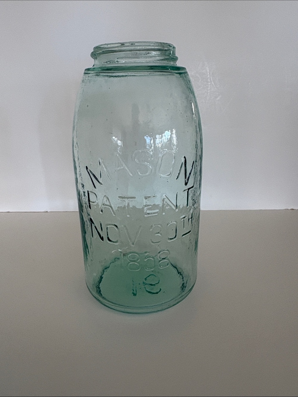 Vintage Mason Patent Nov 30th 1858 Green Canning Jar